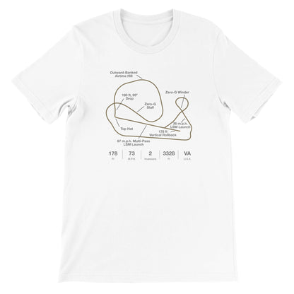 Williamsburg, Virginia Roman God Launch Roller Coaster Layout Shirt