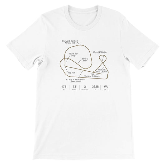 Williamsburg, Virginia Roman God Launch Roller Coaster Layout Shirt