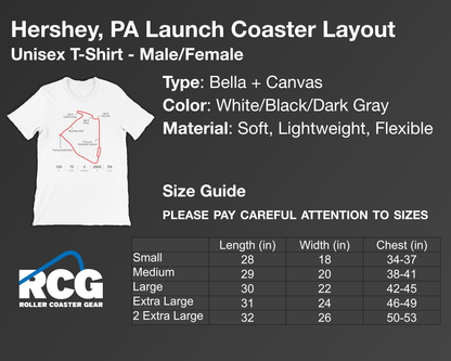 Hershey, Pennsylvania Launch Roller Coaster Layout Shirt