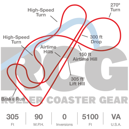 Doswell, Virginia Giga Roller Coaster Layout Shirt