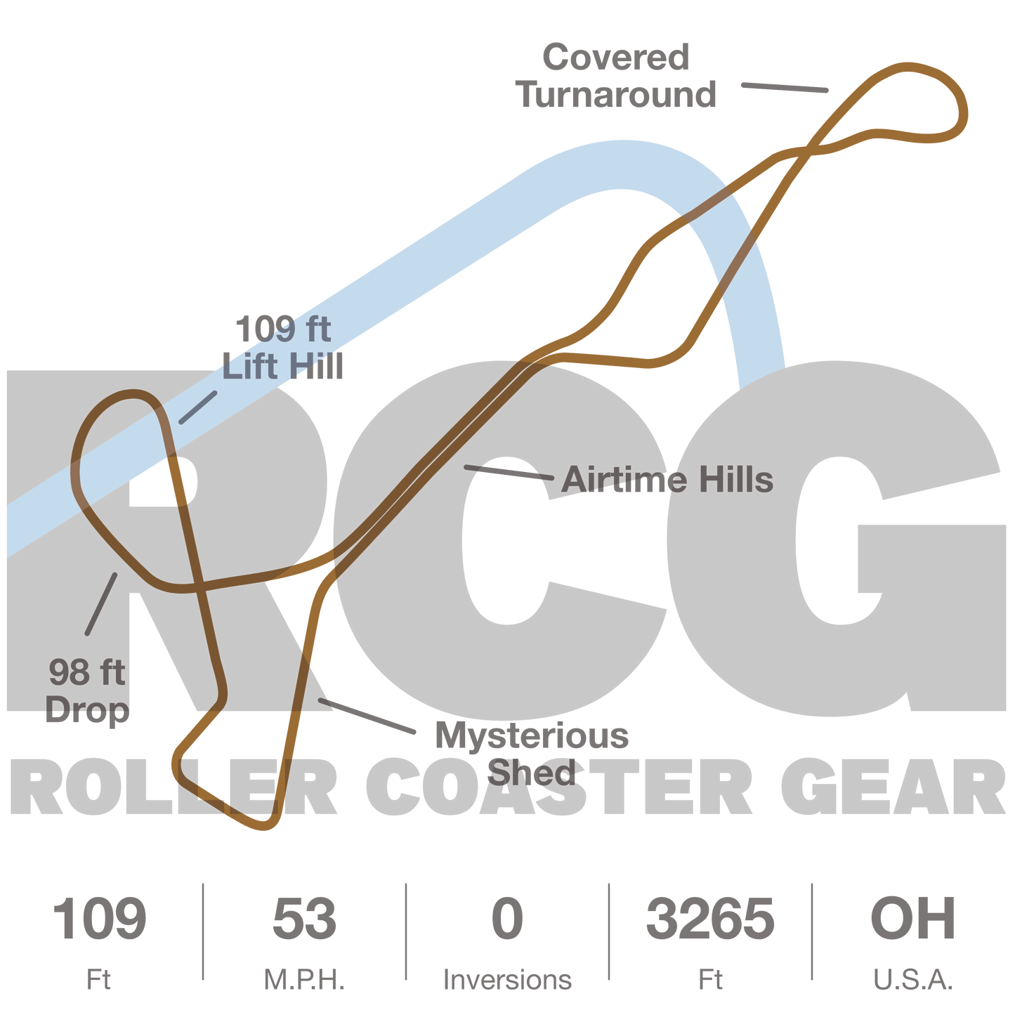 Mason Ohio Timber Wooden Roller Coaster Layout Shirt