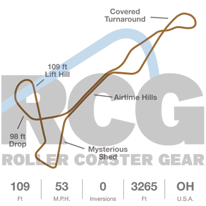 Mason Ohio Timber Wooden Roller Coaster Layout Shirt