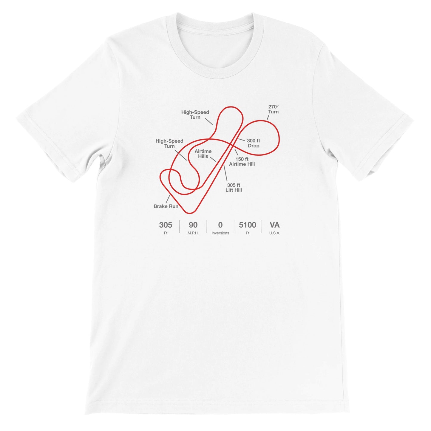 Doswell, Virginia Giga Roller Coaster Layout Shirt