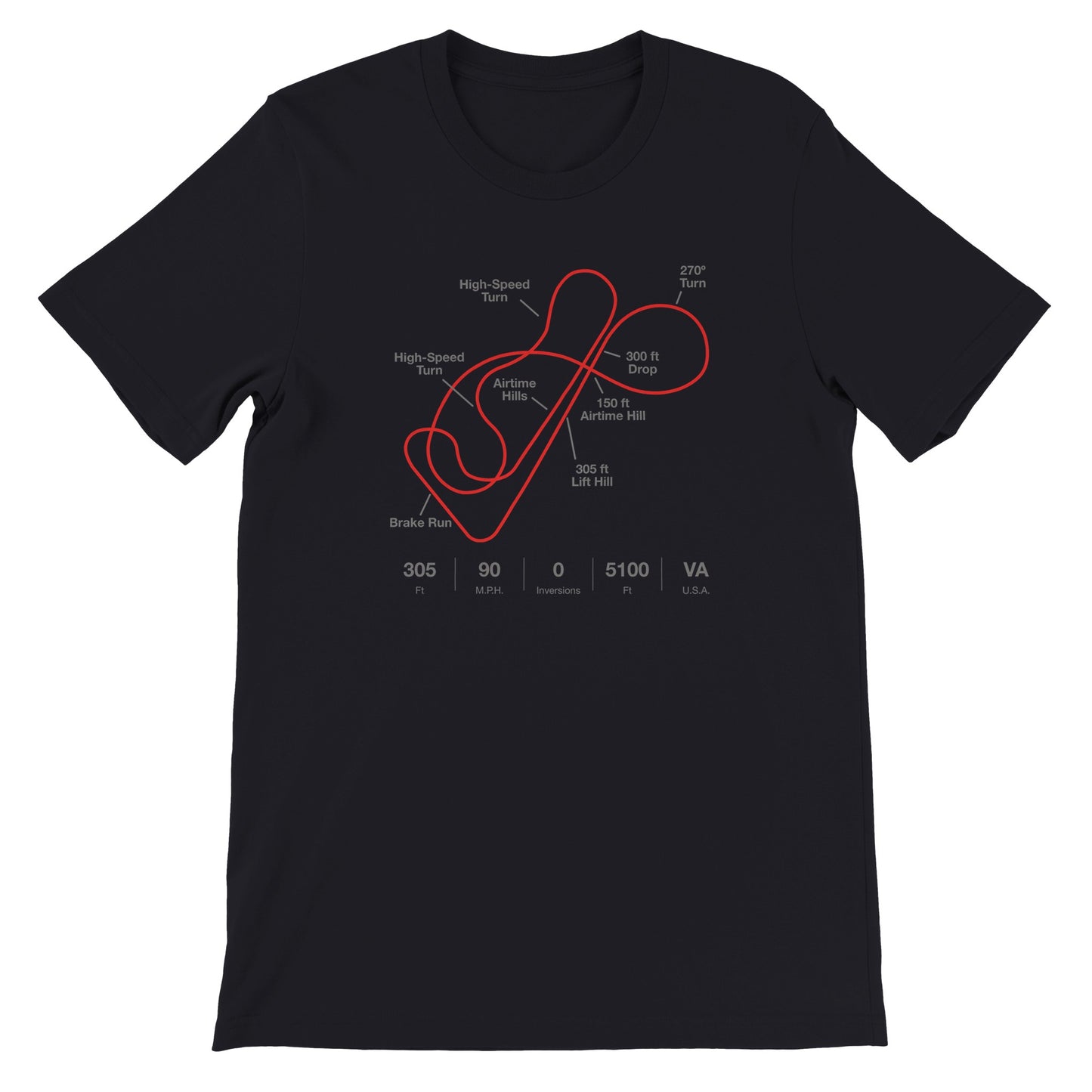 Doswell, Virginia Giga Roller Coaster Layout Shirt